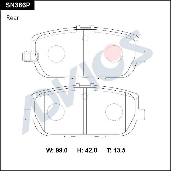 Advics SN366P - Гальмівні колодки, дискові гальма autocars.com.ua