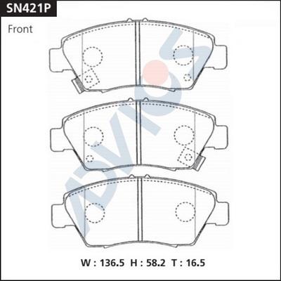 Advics SN421P - Гальмівні колодки, дискові гальма autocars.com.ua