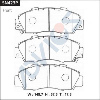 Advics SN423P - Тормозные колодки, дисковые, комплект avtokuzovplus.com.ua