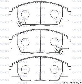 Advics SN434P - Гальмівні колодки, дискові гальма autocars.com.ua