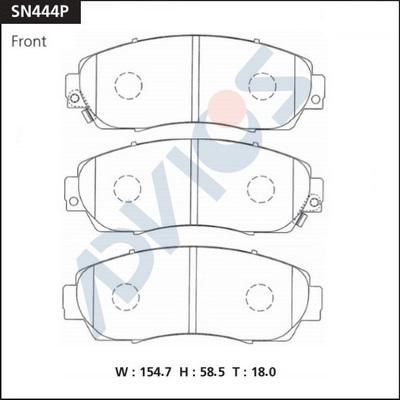 Advics SN444P - Тормозные колодки, дисковые, комплект avtokuzovplus.com.ua