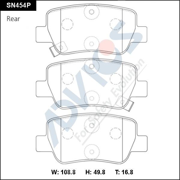 Advics SN454P - Гальмівні колодки, дискові гальма autocars.com.ua