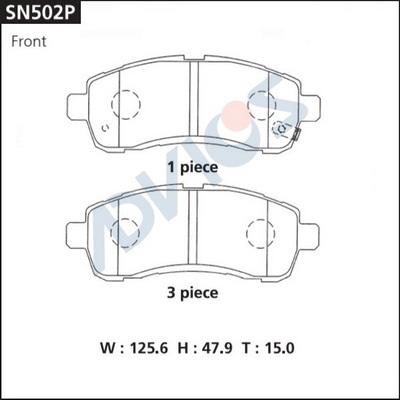 Advics SN502P - Гальмівні колодки, дискові гальма autocars.com.ua