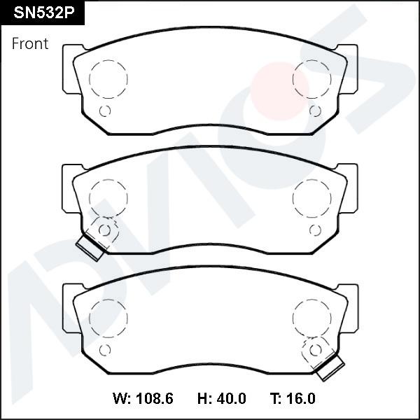 Advics SN532P - Тормозные колодки, дисковые, комплект avtokuzovplus.com.ua