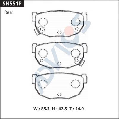 Advics SN551P - Тормозные колодки, дисковые, комплект avtokuzovplus.com.ua