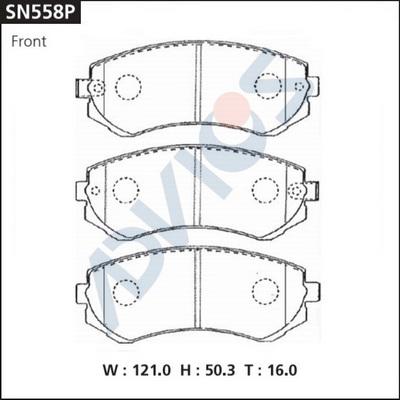 Advics SN558P - Гальмівні колодки, дискові гальма autocars.com.ua