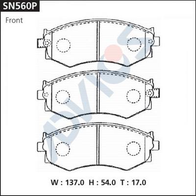 Advics SN560P - Тормозные колодки, дисковые, комплект avtokuzovplus.com.ua