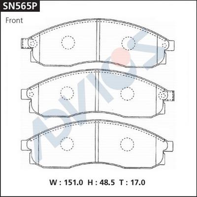 Advics SN565P - Тормозные колодки, дисковые, комплект avtokuzovplus.com.ua