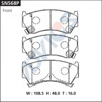 Advics SN568P - Тормозные колодки, дисковые, комплект avtokuzovplus.com.ua