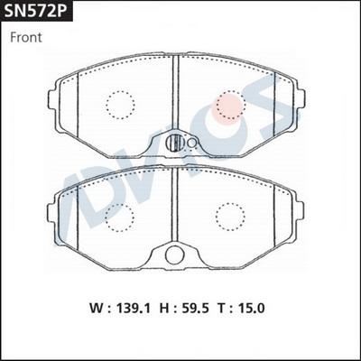 Advics SN572P - Тормозные колодки, дисковые, комплект avtokuzovplus.com.ua