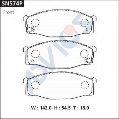 Advics SN574P - Гальмівні колодки, дискові гальма autocars.com.ua