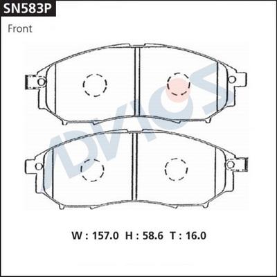 Advics SN583P - Гальмівні колодки, дискові гальма autocars.com.ua