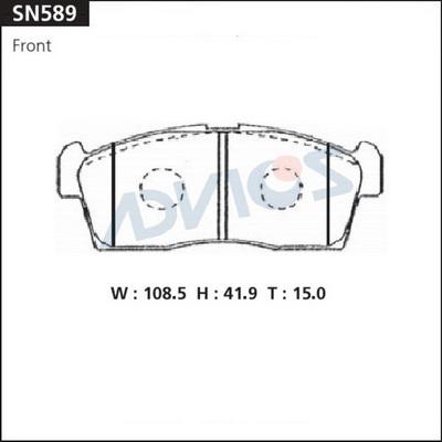 Advics SN589 - Тормозные колодки, дисковые, комплект avtokuzovplus.com.ua