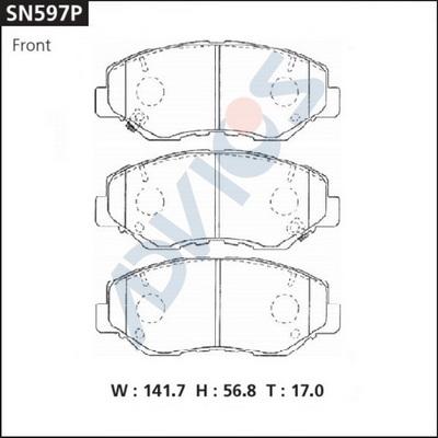 Advics SN597P - Тормозные колодки, дисковые, комплект avtokuzovplus.com.ua