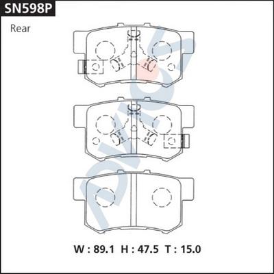 Advics SN598P - Тормозные колодки, дисковые, комплект avtokuzovplus.com.ua