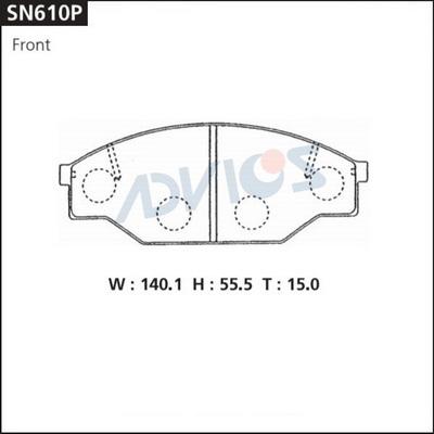 Advics SN610P - Гальмівні колодки, дискові гальма autocars.com.ua