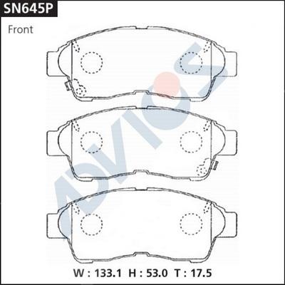 Advics SN645P - Гальмівні колодки, дискові гальма autocars.com.ua