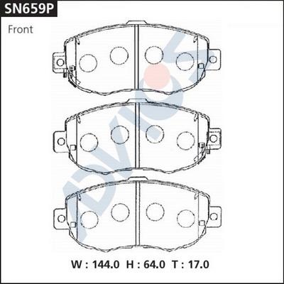 Advics SN659P - Гальмівні колодки, дискові гальма autocars.com.ua