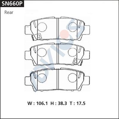 Advics SN660P - Тормозные колодки, дисковые, комплект avtokuzovplus.com.ua