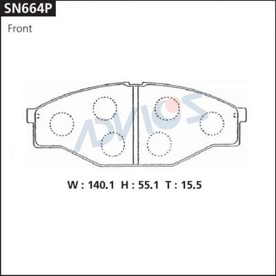 Advics SN664P - Гальмівні колодки, дискові гальма autocars.com.ua