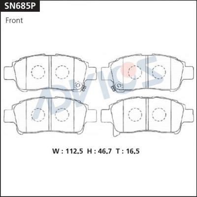 Advics SN685P - Гальмівні колодки, дискові гальма autocars.com.ua