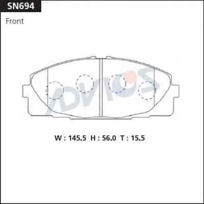 Advics SN694 - Тормозные колодки, дисковые, комплект avtokuzovplus.com.ua