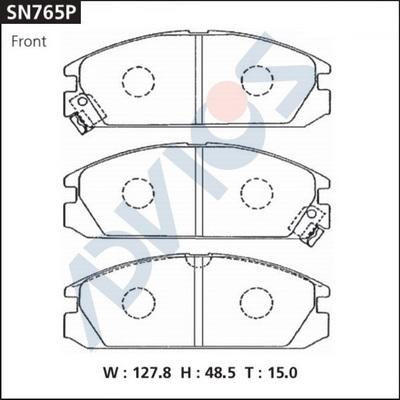 Advics SN765P - Гальмівні колодки, дискові гальма autocars.com.ua