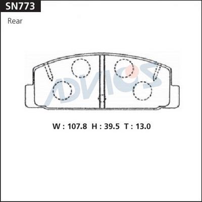 Advics SN773 - Гальмівні колодки, дискові гальма autocars.com.ua