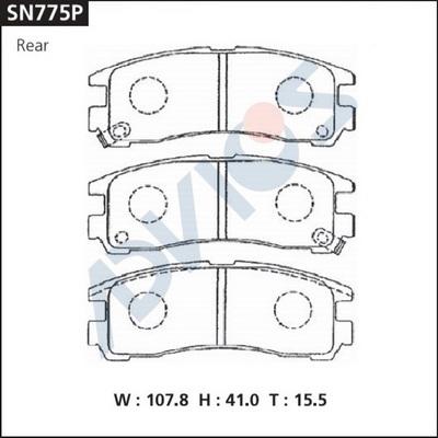 Advics SN775P - Тормозные колодки, дисковые, комплект avtokuzovplus.com.ua