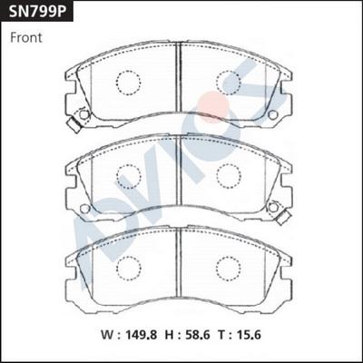 Advics SN799P - Гальмівні колодки, дискові гальма autocars.com.ua