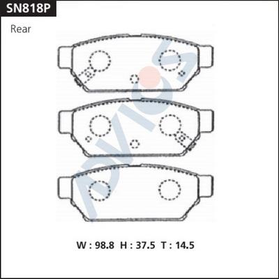 Advics SN818P - Тормозные колодки, дисковые, комплект avtokuzovplus.com.ua