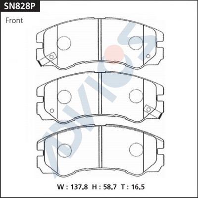 Advics SN828P - Тормозные колодки, дисковые, комплект avtokuzovplus.com.ua