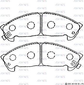 ADVICS SN841P - Гальмівні колодки, дискові гальма autocars.com.ua