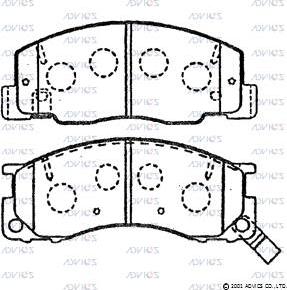 Advics SN851P - Тормозные колодки, дисковые, комплект avtokuzovplus.com.ua