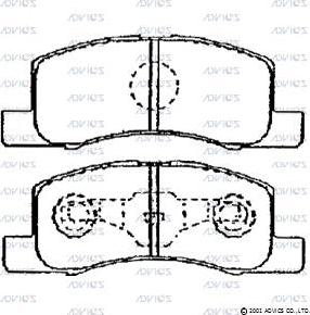 Advics SN876 - Тормозные колодки, дисковые, комплект avtokuzovplus.com.ua