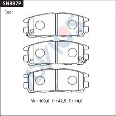 Advics SN887P - Тормозные колодки, дисковые, комплект avtokuzovplus.com.ua