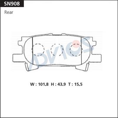 Advics SN908 - Тормозные колодки, дисковые, комплект avtokuzovplus.com.ua