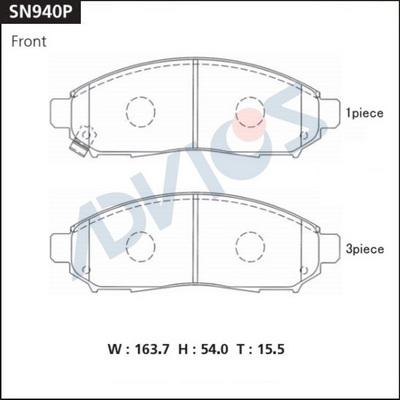 Advics SN940P - Гальмівні колодки, дискові гальма autocars.com.ua