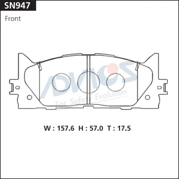 Advics SN947 - Гальмівні колодки, дискові гальма autocars.com.ua