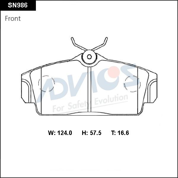 Advics SN986 - Гальмівні колодки, дискові гальма autocars.com.ua