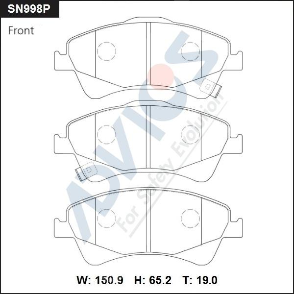 Advics SN998P - Гальмівні колодки, дискові гальма autocars.com.ua