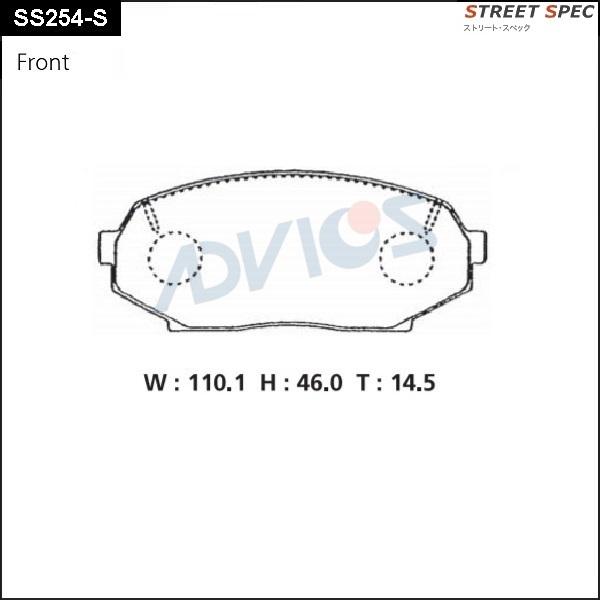 Advics SS254-S - Тормозные колодки, дисковые, комплект avtokuzovplus.com.ua