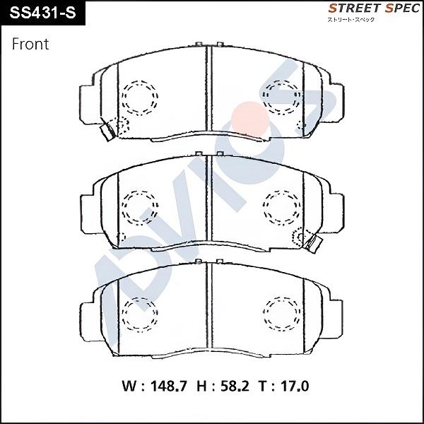 Advics SS431-S - Тормозные колодки, дисковые, комплект avtokuzovplus.com.ua