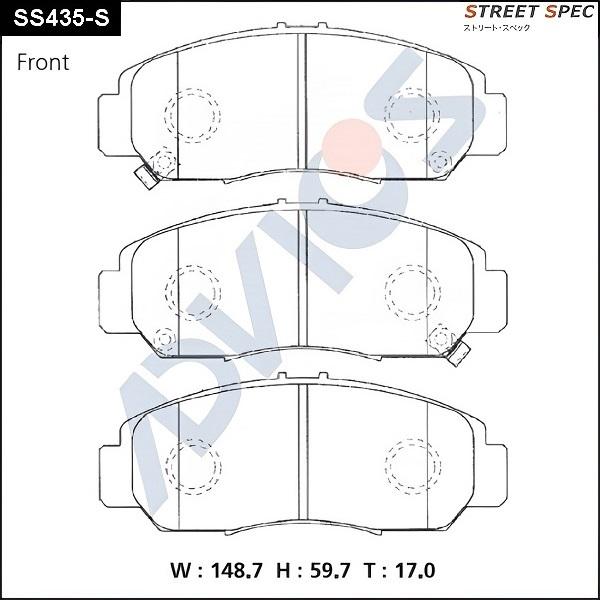 ADVICS SS435-S - Гальмівні колодки, дискові гальма autocars.com.ua