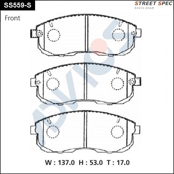 Advics SS559-S - Тормозные колодки, дисковые, комплект avtokuzovplus.com.ua