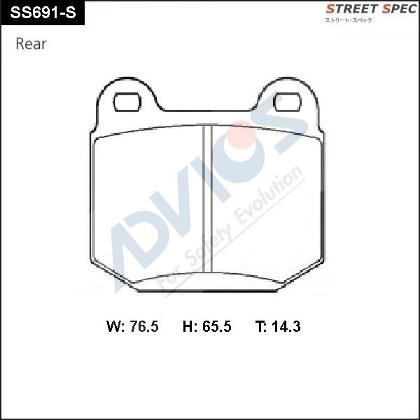 Advics SS691-S - Тормозные колодки, дисковые, комплект avtokuzovplus.com.ua