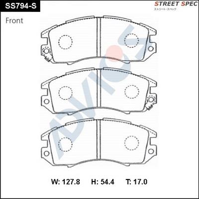 Advics SS794-S - Гальмівні колодки, дискові гальма autocars.com.ua