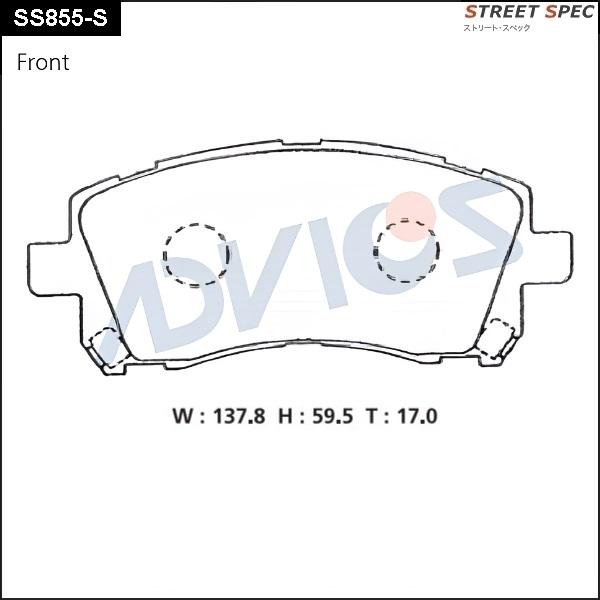 Advics SS855-S - Тормозные колодки, дисковые, комплект avtokuzovplus.com.ua