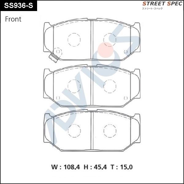 ADVICS SS936-S - Гальмівні колодки, дискові гальма autocars.com.ua