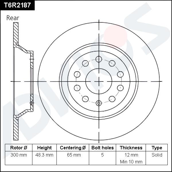 Advics T6R2187 - Тормозной диск avtokuzovplus.com.ua